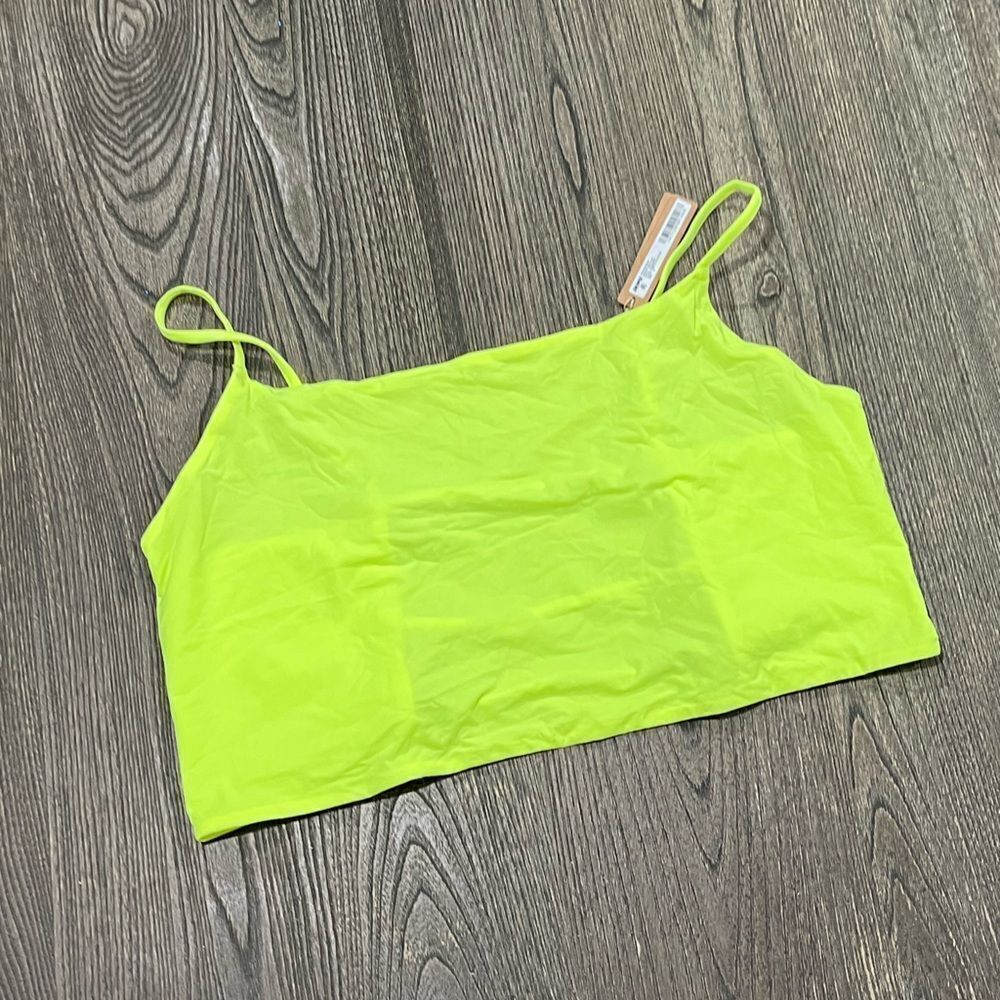 NWT Skims Fits Everybody Strappy Back Cami Top Scoop Neck Green Highlighter 4X